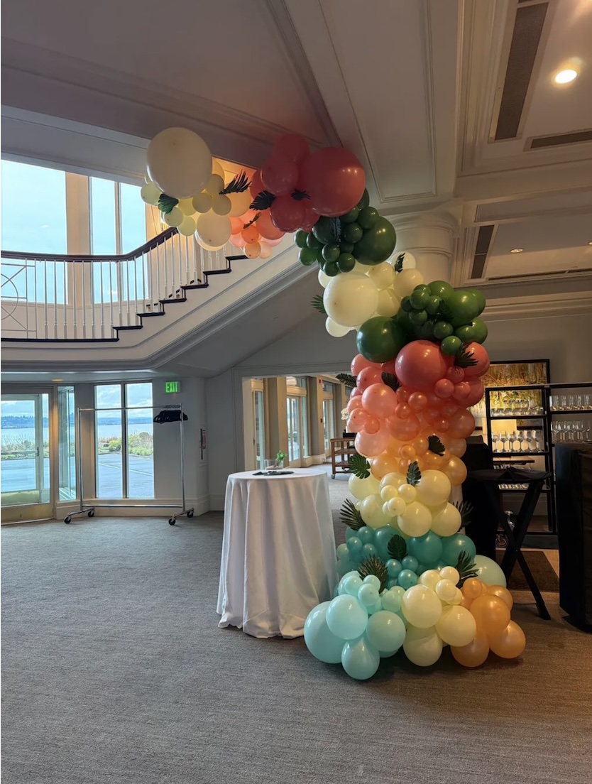 Microsoft campus colorful balloon columns